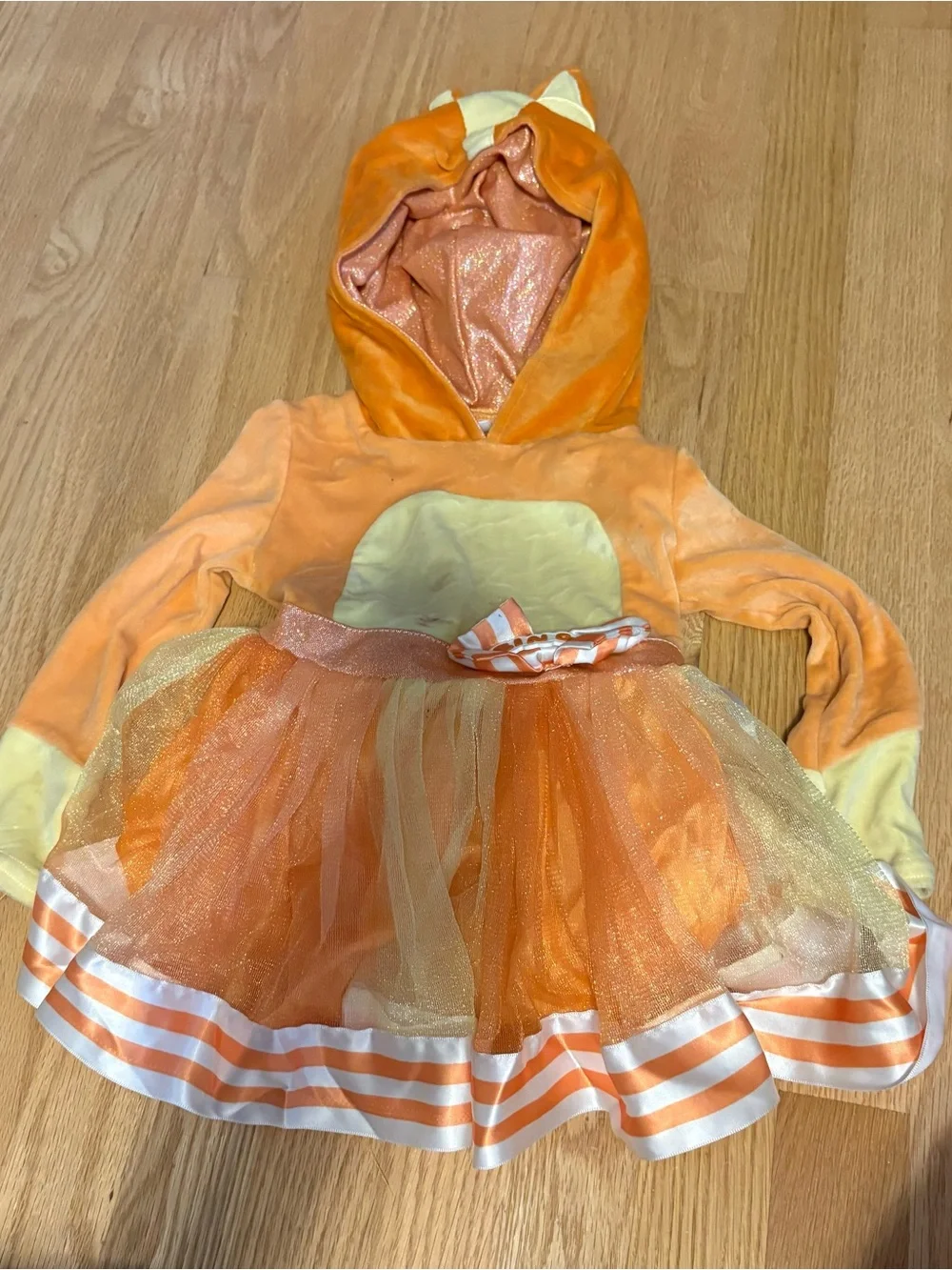 Bluey Bingo Dog Dress Costume Hooded 2T Orange Halloween Cosplay
